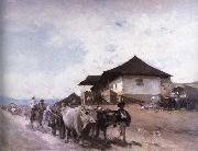 Nicolae Grigorescu Ox Cart at Oratii oil painting reproduction